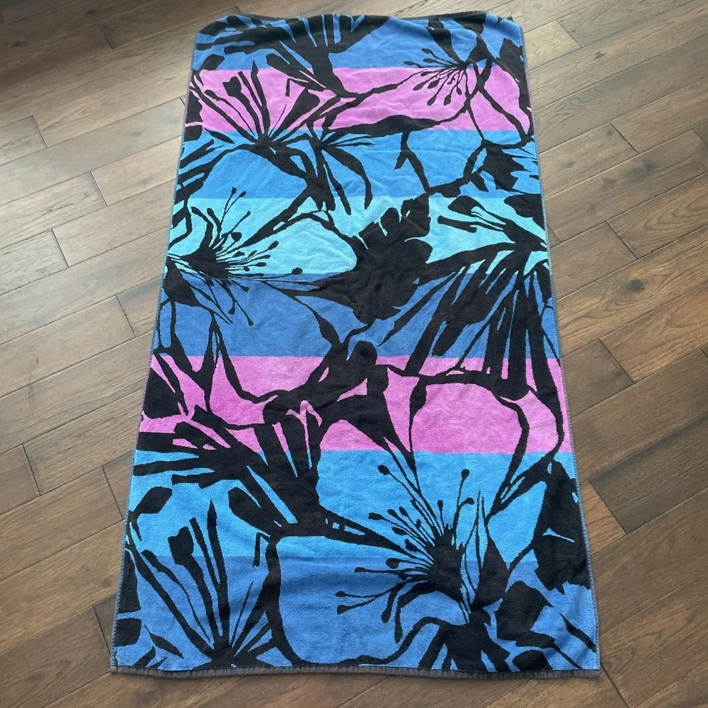 Resort Living Beach Towel Cotton Heavyweight 36X68 Pink Blue Black